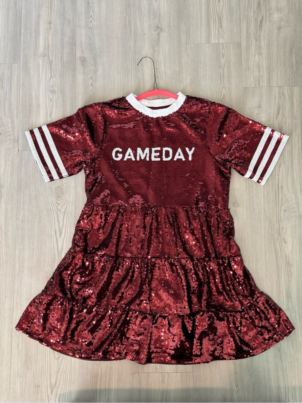 Francesca's Collections Burgundy Sequin 'GAMEDAY' Mini Dress